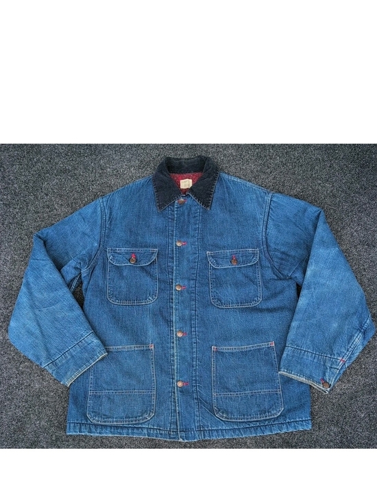 Big Mac Other - Vtg Big Mac Denim Jacket Large Blue Blanket Lined Work Corduroy Collar JC Penny